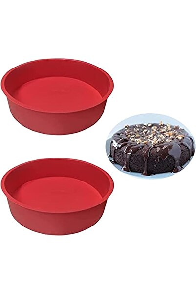 The Bros مجموعة من قطعتين من قوالب الكيك الدائرية مقاس 8 بوصات - قوالب سيليكون غير لاصقة للخبز وكعكات الطبقات