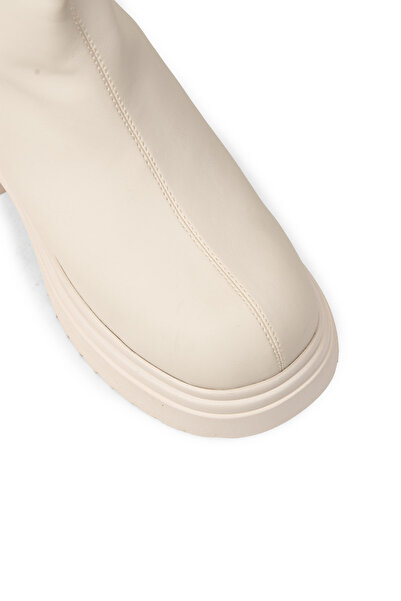 Deery Women's Beige Zippered Boots