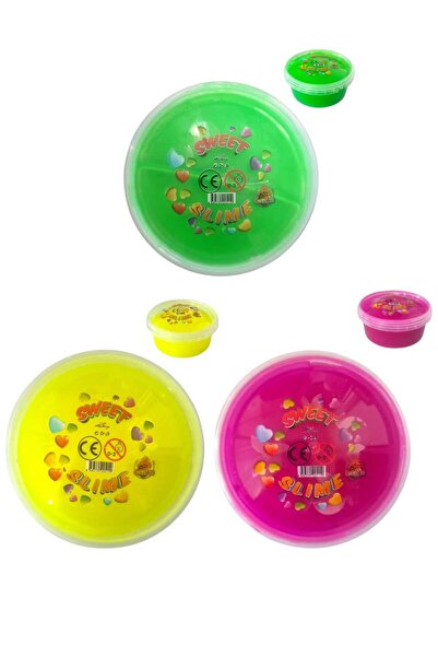 Oyunsal سلايم أصفر - كرز - أخضر سلايم حلو - 3 قطع سلايم منفوش بألوان نيون 120...