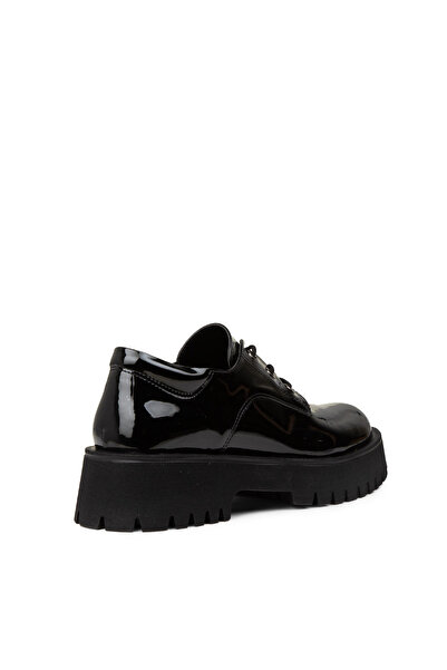 Deery Women's Patent Leather Black Casual Shoes