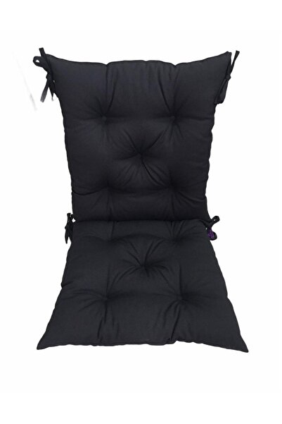 Genel Markalar Şık Siyah Arkalıklı Sandalye Minderi, Rahat ve Modern Tasarım