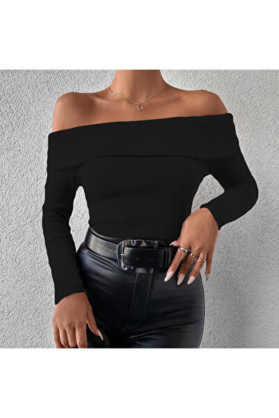 Zerenyus Μακρυμάνικη μπλούζα με γιακά Madonna Μαύρη