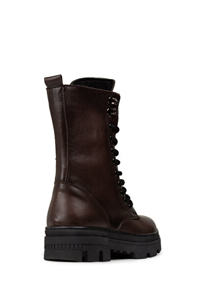 Deery Γυναικείες μπότες από γνήσιο δέρμα σε καφέ χρώμα