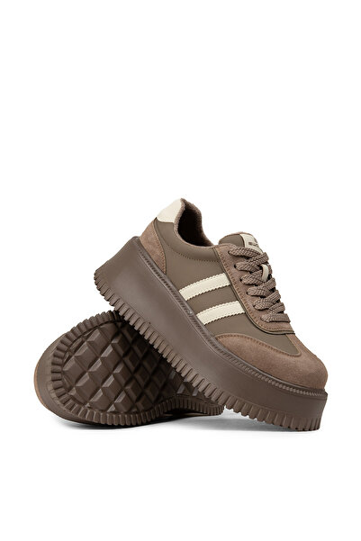 Deery Kadın Vizon Renkli Hakiki Süet Platform Sneaker