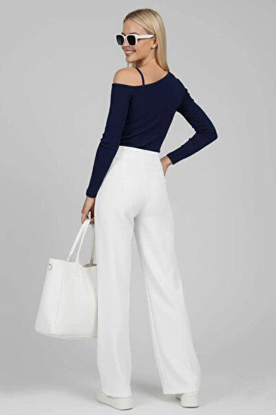 Zerenyus Μπλούζα με έναν ώμο με κορδόνι σε μπλε ναυτικό