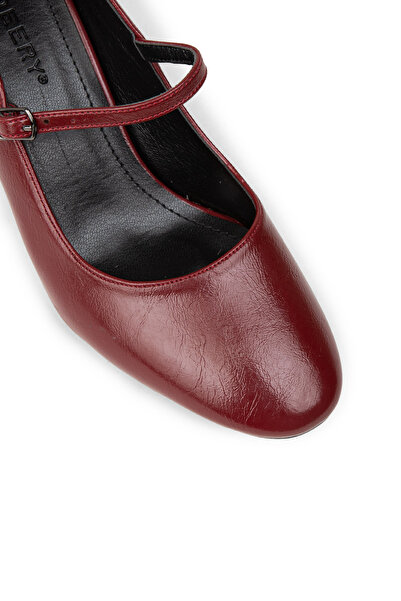 Deery Women's Vintage Burgundy Patent Leather Mary Jane Shoes