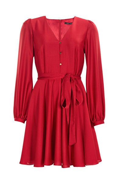 Swing Γυναικείο Φόρεμα Κοκτέιλ 5AI13900 Κόκκινο