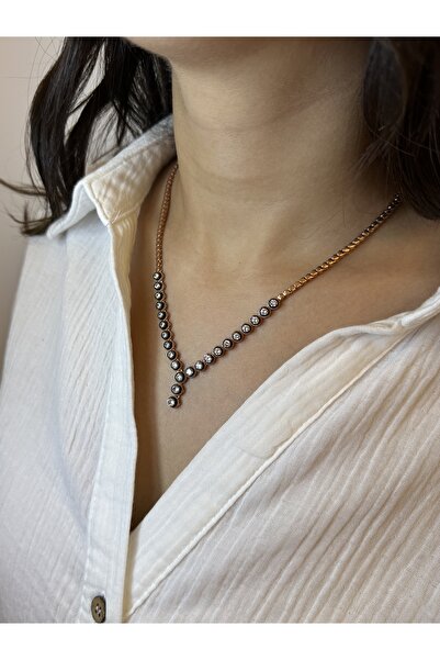 SÜKSE JEWELRY Kadın Elmas Montür Suyolu Gümüş Kolye