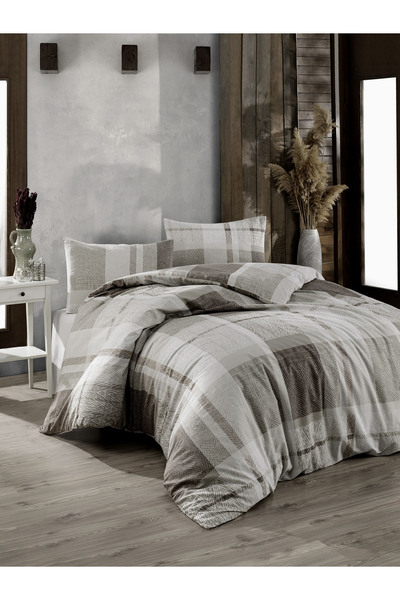 Bikaya Home Set de lenjerie de pat dublu Crystal Ranforce |   100% bumbac |  ...