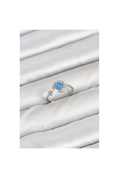 Skygo خاتم نسائي من حجر الزركون بلون فضي نحاسي - TJ-BYK3861