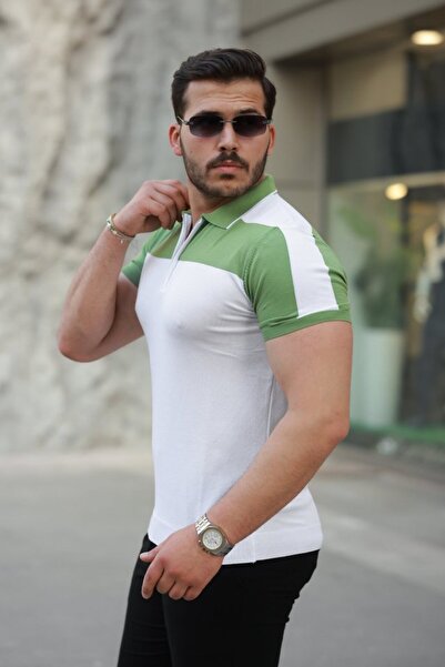 HAZEGO AhEs Shopping Чоловіча футболка з коротким рукавом і коміром на блискавці