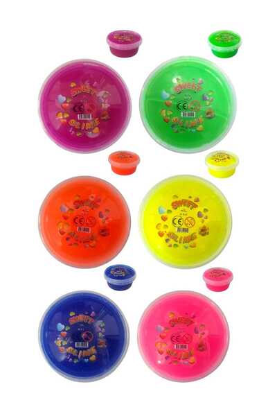 Oyunsal Slime Mavi - Pembe - Turuncu - Sarı -Vişne - Yeşil 6 Adet Renk Pofudu...