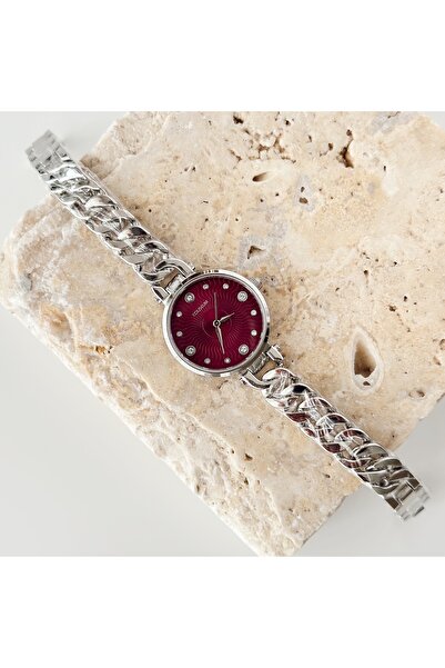 Vesce Atelier Ola Silver Claret Red Watch