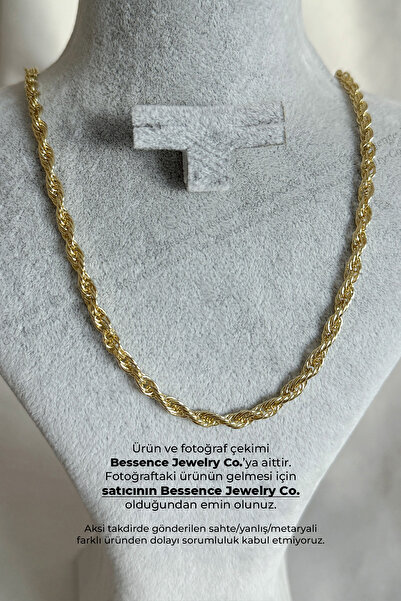 Bessence Jewelry Co Xuping 14K Gold Twist Model Çelik Kolye