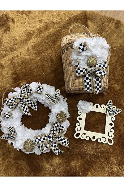 Marrone Spring Branches 4-Piece Set Door Decor Doormat Socket Frame Door Basket