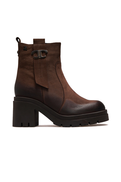 Venüs Γυναικείες μπότες καθημερινά με τακούνι από γνήσιο δέρμα 25k 2351311k Z Mink Nubuck