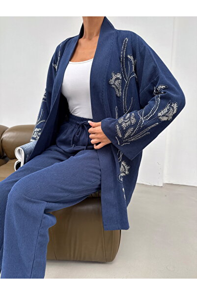 MİA NOURA ЖІНОЧІ РУКАВИ З БІСЕРНОЮ РОЗПИСЬЮ, ОВЕРСІЗНА ФОРМА, КІМОНО