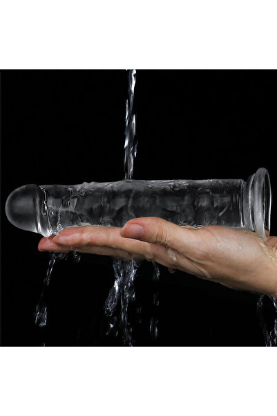 Kulis Grup 25 Cm Şeffaf Jel Dildo Gerçekçi Yumuşak Dokuda Vajinal Anal Vibratör Vantuzlu Testissiz Yapay Penis