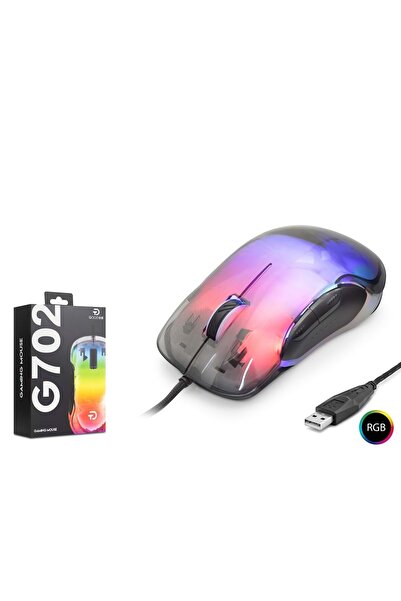 NODAR GOOD PRO G702 RGB Gaming Mouse 7200 DPI 6 Tuş 1000Hz Kristal Siyah