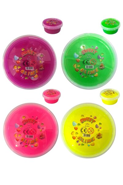 Oyunsal سلايم وردي - أصفر - كرز - أخضر سلايم حلو - 4 قطع سلايم منفوش بألوان ن...