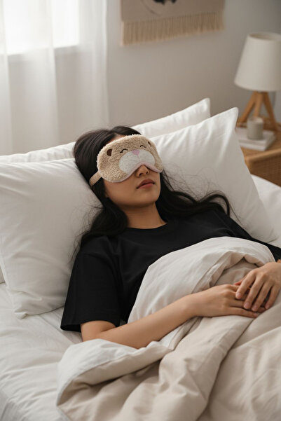 KANİNCHEN Bandă de dormit cu figură de câine Bandă de dormit moale și confort...