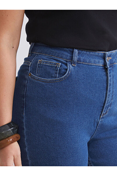 LC Waikiki Navy Blue Plus Size Straight Fit Women's Jeans