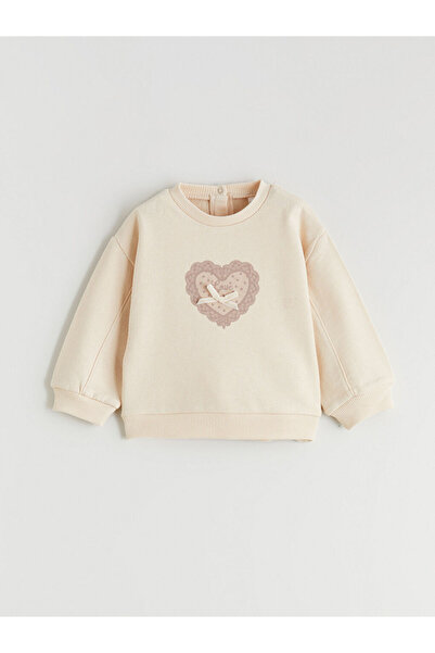 LC Waikiki Baby Girl Printed Sweatshirt and Velvet Trousers