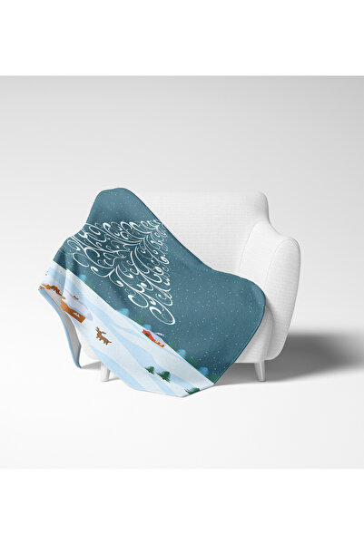 Home Christmas Pine Tree Pattern Fleece Tv Blanket Christmas Fleece Soft Blanket