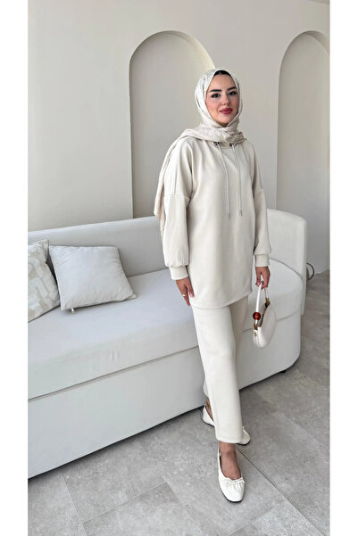 Miraydın Butik Women's Pants Double Scuba Suit M7050 - Beige