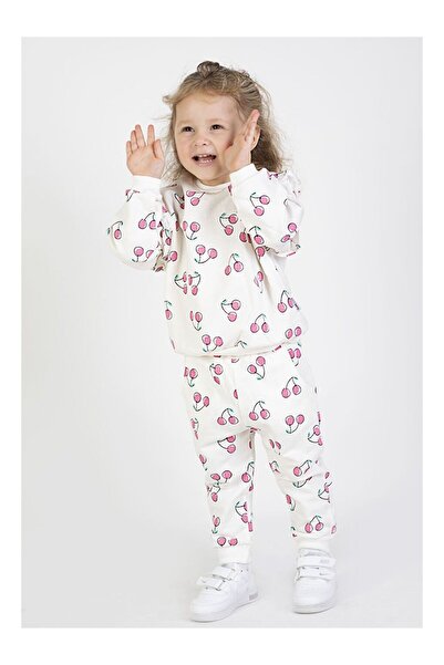 LC Waikiki Baby Girl & Child Two Thread Fabric Cherry Patterned Medium Thickn...