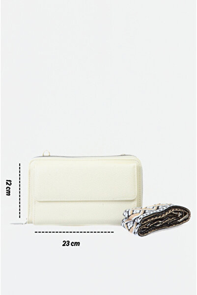 Mazel Design 5766 Multi-Compartment Imported Crossbody Women's Bag and Wallet Set - Patterned Strap