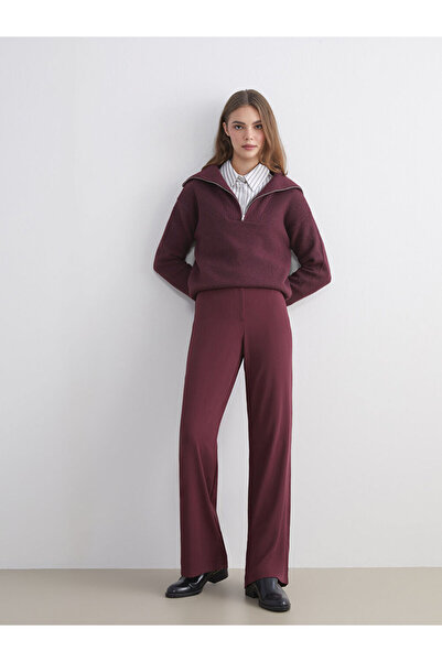 LC Waikiki Purple Standard Fit Wide Leg Women's Trousers