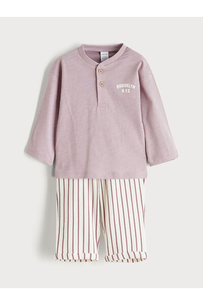 LC Waikiki Timeless Recommendations from Timeless Store |   Crew Neck Baby Boy T-Shirt and Pants 2-Piece Set