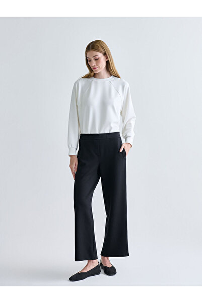 LC Waikiki Black Elastic Waist Modal Blend Women's Trousers