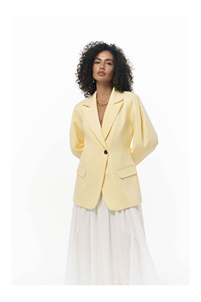 LC Waikiki برييلا بليزر أصفر بخصر مخصر