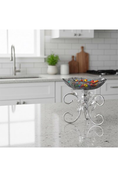 Hinora Crystal Drop Stone Model Pedestal Fruit Bowl 20X18Cm