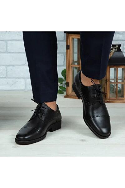 Piello Pantofi eleganţi din piele naturală și închidere cu șireturi, Negru