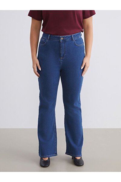 LC Waikiki Navy Blue Plus Size Flare Women's Jeans