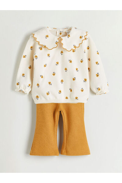 LC Waikiki Baby Collar Baby Girl Blouse and Leggings Pants