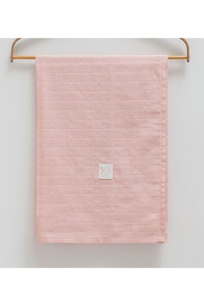 Caramell İncibaby Cute Rabbit 3-Piece Set (1 Combed Cotton Blanket - 1 Muslin Blanket - 1 Pacifier Strap) 80X90 cm