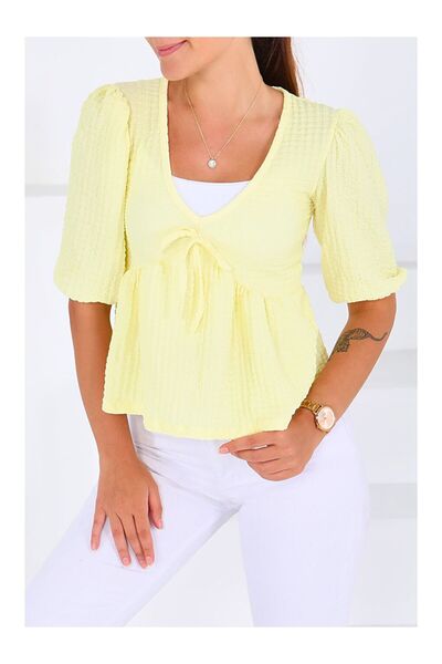 LC Waikiki Buffle Short Sleeve Blouse Sari - 27538