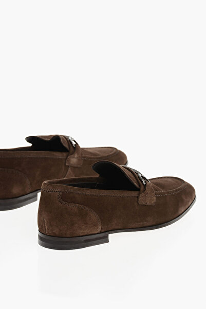 Corneliani Suede Bit Loafers With Leather Sole