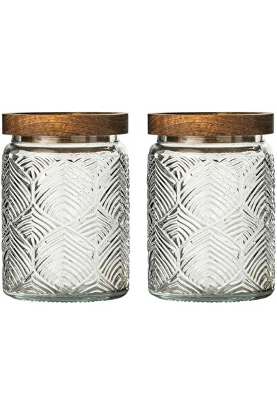 Generic Excefore Vintage Glass Storage Jars with Wood Lids, 24 fl oz Glass Food Storage Containers, Airtight