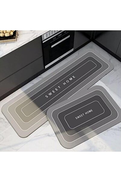 Generic 2Pcs Set Kitchen Mat Absorbent Non Slip Washable, Non-Skid Kitchen Carpet For Kitchen Floor With Bea