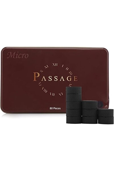 Micro فحم باساج الفاخر | بخور، عود سريع الإشعال | فحم صغير/مصغّر | علبة معدنية | 80 قطعة | صغير