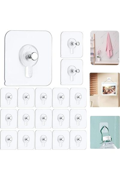 Generic Picture Hangers, 15pcs Self Adhesive Picture Hangers Hooks Waterproof Adhesive Wall Hooks Wall Pictu
