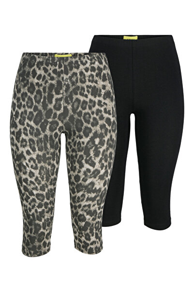 JJXX Γυναικείο σετ 2 ζευγαριών κολάν 12284226 Καφέ, Μαύρο