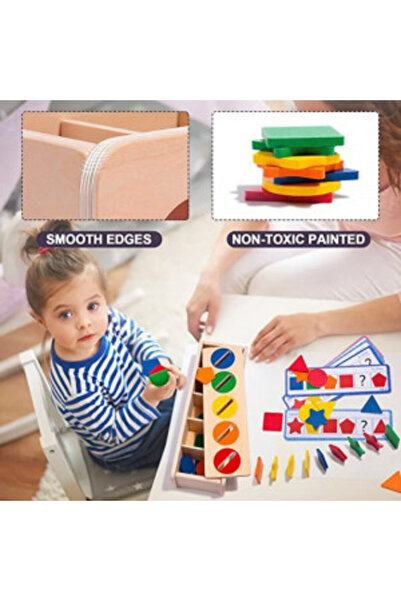 Picodino Joc de sortare a culorilor și formelor 2 în 1, cutie geometrică