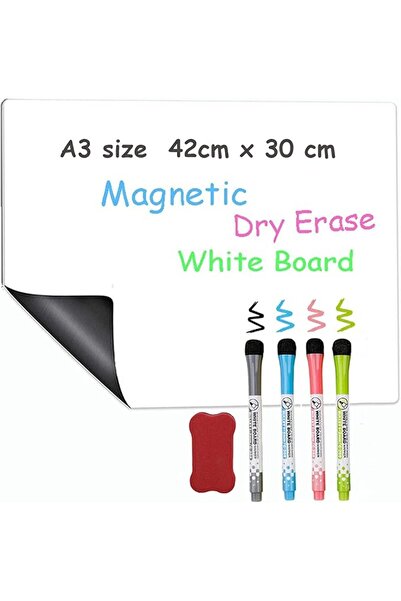Generic Magnetic Whiteboard Planner Organizer for Fridge 30 x 42cm, Daily Planner, Meal Planner and Shopping