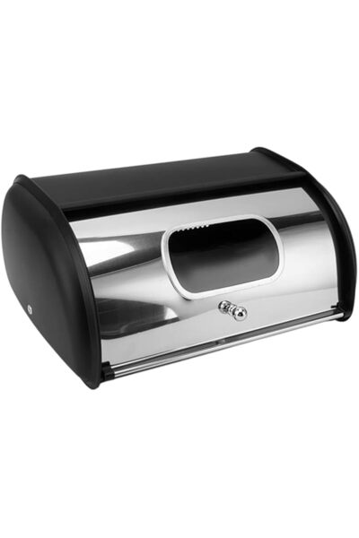 Generic Airshi Metal Bread Box, Multi Purpose Bread Holder Large Capacity Sleek Mirror Finish Roll Top Bread